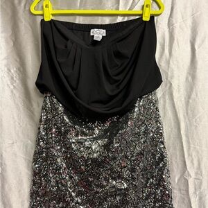 Trixxi Black and Silver Sequin Dress